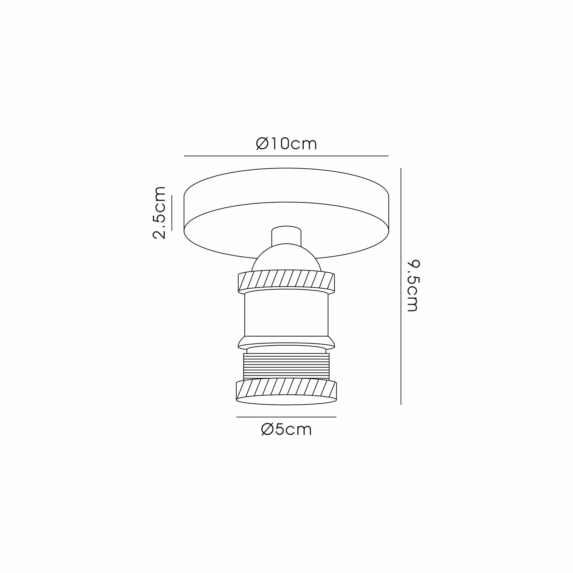 Cawdor Flush Fitting; 1 Light E27; Black Chrome/Chrome Wine Glass DK1128  Deco Cawdor